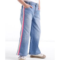 Babyhug Cotton Spandex Full Length Solid Color Stretchable Denim Jeans - Blue