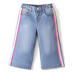 Babyhug Cotton Spandex Full Length Solid Color Stretchable Denim Jeans - Blue