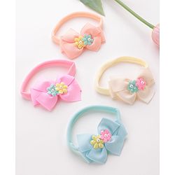 Babyhug Headbands with Floral and Pearl Applique Free Size Pack of 4 - Multicolor