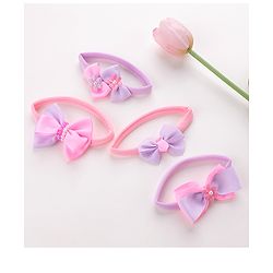 Babyhug Free Size Headbands Bow  Applique Pack of 4  - Multicolor