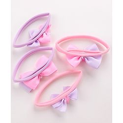Babyhug Free Size Headbands Bow  Applique Pack of 4  - Multicolor