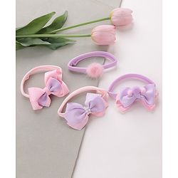 Babyhug Headbands   Free Size Pack of 4 - Pink & Purple