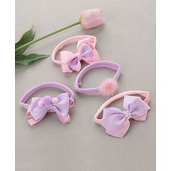 Babyhug Headbands   Free Size Pack of 4 - Pink & Purple