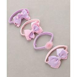 Babyhug Headbands   Free Size Pack of 4 - Pink & Purple
