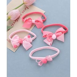 Babyhug Free Size Headbands  Bow Applique Pack of 4 - Multicolor
