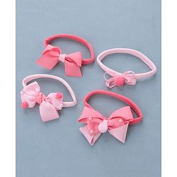 Babyhug Free Size Headbands  Bow Applique Pack of 4 - Multicolor