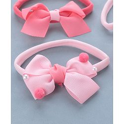 Babyhug Free Size Headbands  Bow Applique Pack of 4 - Multicolor