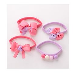 Babyhug Free Size Headbands Bow  Applique Pack of 4 - Multicolor
