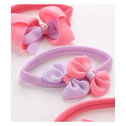 Babyhug Free Size Headbands Bow  Applique Pack of 4 - Multicolor