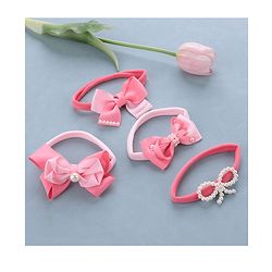Babyhug Free Size Headbands Bow  Applique Pack of 4 - Multicolor