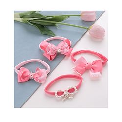Babyhug Free Size Headbands Bow  Applique Pack of 4 - Multicolor