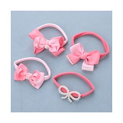 Babyhug Free Size Headbands Bow  Applique Pack of 4 - Multicolor