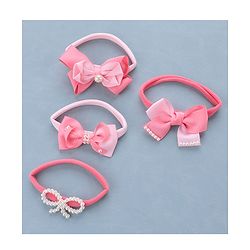 Babyhug Free Size Headbands Bow  Applique Pack of 4 - Multicolor