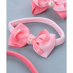 Babyhug Free Size Headbands Bow  Applique Pack of 4 - Multicolor