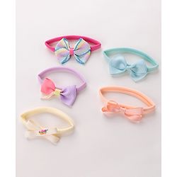Babyhug Free Size Headbands Bow Applique Pack of 5 - Multicolor