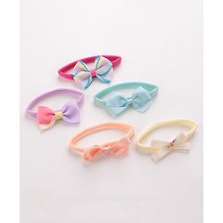 Babyhug Free Size Headbands Bow Applique Pack of 5 - Multicolor