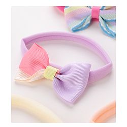 Babyhug Free Size Headbands Bow Applique Pack of 5 - Multicolor