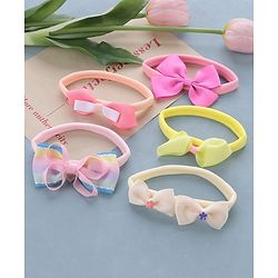 Babyhug Free Size Headbands Bow Applique Pack of 5 - Multicolor
