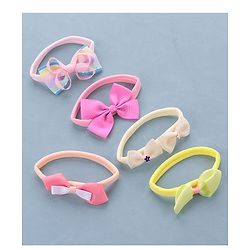Babyhug Free Size Headbands Bow Applique Pack of 5 - Multicolor