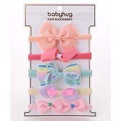 Babyhug Free Size Headbands Bow Applique Pack of 5 - Multicolor