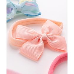 Babyhug Free Size Headbands Bow Applique Pack of 5 - Multicolor
