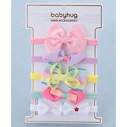 Babyhug Free Size Headbands Bow Applique Pack of 5 - Multicolor
