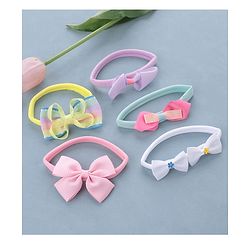 Babyhug Free Size Headbands Bow Applique Pack of 5 - Multicolor