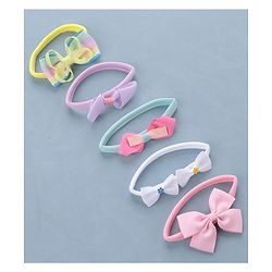 Babyhug Free Size Headbands Bow Applique Pack of 5 - Multicolor
