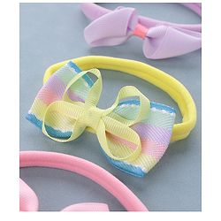 Babyhug Free Size Headbands Bow Applique Pack of 5 - Multicolor