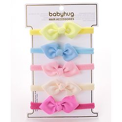 Babyhug Headbands with Bow Free Size Pack of 5 - Multicolour