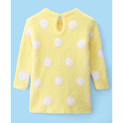 Babyhug Knit Full Sleeves Woollen Dress Polka Dot Design - Yellow
