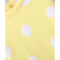 Babyhug Knit Full Sleeves Woollen Dress Polka Dot Design - Yellow