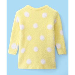 Babyhug Knit Full Sleeves Woollen Dress Polka Dot Design - Yellow