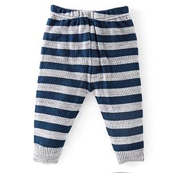 Babyhug Full Sleeves Sweater Set Striped Bear Patch - Grey