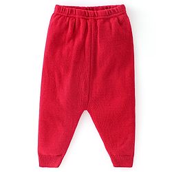Babyhug Knitted Full Sleeves Snow Design Sweater Set - Red