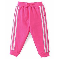 Babyhug Cotton Knit Full Sleeves T-Shirt & Lounge Pant Set Text Printed - Pink