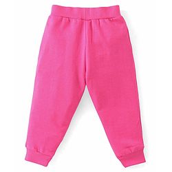Babyhug Cotton Knit Full Sleeves T-Shirt & Lounge Pant Set Text Printed - Pink
