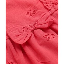 Babyhug 100% Cotton Full Sleeves Stiffly Top & Leggings With Floral Print - Red & White