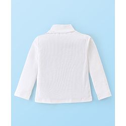 Babyhug Cotton Knit Full Sleeves Skivi Top and Skirt with Suspenders Snow Flake Print - White & Red
