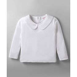 Babyhug 100% Cotton Knit Full Sleeves With Top & Skirts Checkered - White Navy Blue & Green