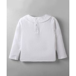 Babyhug 100% Cotton Knit Full Sleeves With Top & Skirts Checkered - White Navy Blue & Green