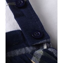 Babyhug 100% Cotton Knit Full Sleeves With Top & Skirts Checkered - White Navy Blue & Green
