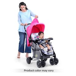 Babyhug 2 in 1 Rock and Roll Stroller Cum Rocker - Grey Pink