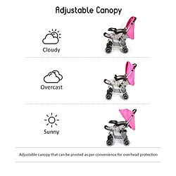 Babyhug 2 in 1 Rock and Roll Stroller Cum Rocker - Grey Pink