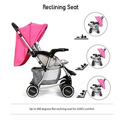 Babyhug 2 in 1 Rock and Roll Stroller Cum Rocker - Grey Pink