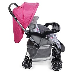 Babyhug 2 in 1 Rock and Roll Stroller Cum Rocker - Grey Pink