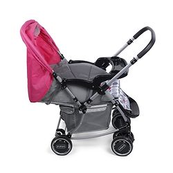 Babyhug 2 in 1 Rock and Roll Stroller Cum Rocker - Grey Pink