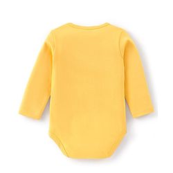 Babyhug 100% Cotton Onesies with Leggings and Cap Mittens Booties With Frog Print & Striped - Yellow & Green