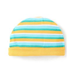 Babyhug 100% Cotton Onesies with Leggings and Cap Mittens Booties With Frog Print & Striped - Yellow & Green