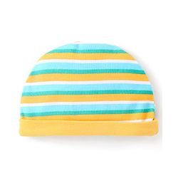 Babyhug 100% Cotton Onesies with Leggings and Cap Mittens Booties With Frog Print & Striped - Yellow & Green